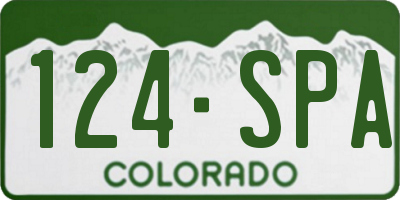 CO license plate 124SPA
