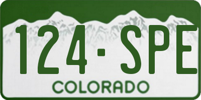 CO license plate 124SPE