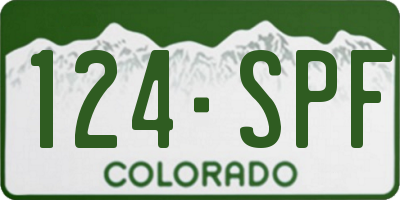 CO license plate 124SPF