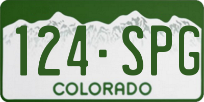 CO license plate 124SPG