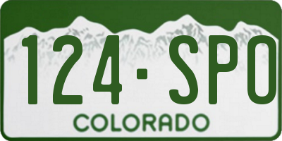 CO license plate 124SPO
