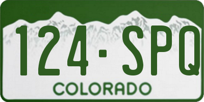 CO license plate 124SPQ