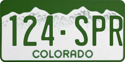 CO license plate 124SPR