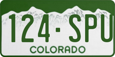 CO license plate 124SPU