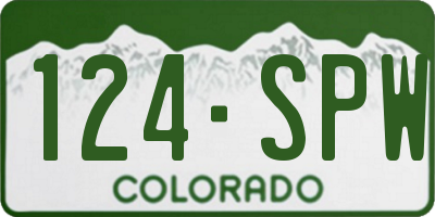 CO license plate 124SPW