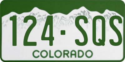 CO license plate 124SQS