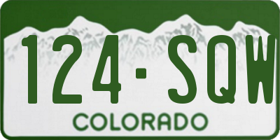 CO license plate 124SQW