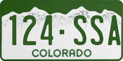 CO license plate 124SSA