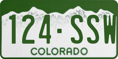 CO license plate 124SSW
