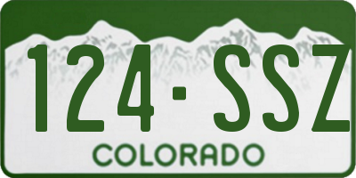 CO license plate 124SSZ