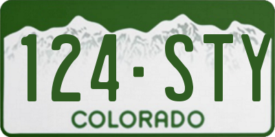 CO license plate 124STY