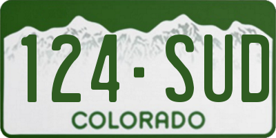 CO license plate 124SUD