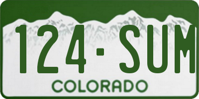 CO license plate 124SUM