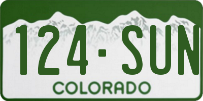 CO license plate 124SUN
