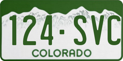 CO license plate 124SVC