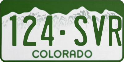 CO license plate 124SVR