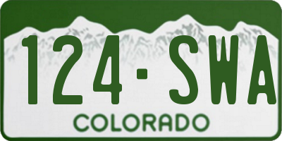 CO license plate 124SWA