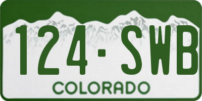 CO license plate 124SWB