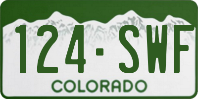 CO license plate 124SWF