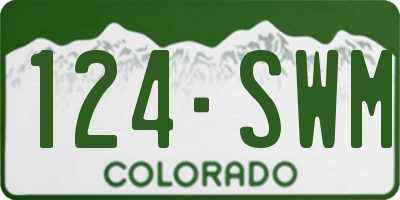 CO license plate 124SWM
