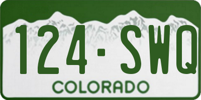 CO license plate 124SWQ