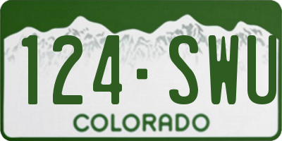 CO license plate 124SWU