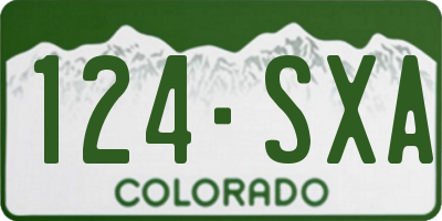CO license plate 124SXA