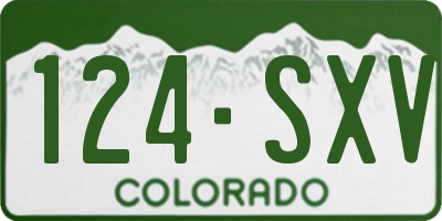 CO license plate 124SXV