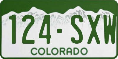CO license plate 124SXW