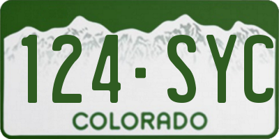 CO license plate 124SYC