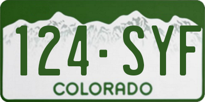 CO license plate 124SYF