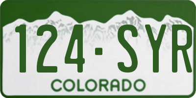 CO license plate 124SYR