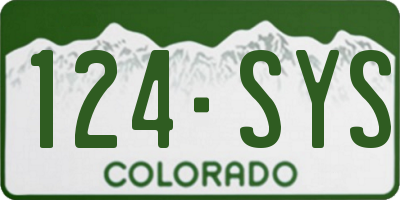 CO license plate 124SYS