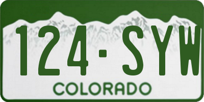 CO license plate 124SYW