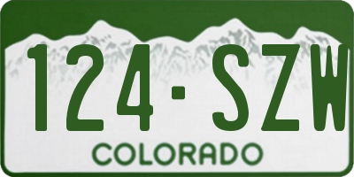 CO license plate 124SZW