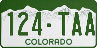 CO license plate 124TAA