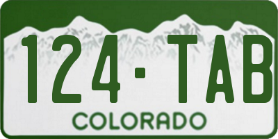 CO license plate 124TAB