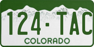 CO license plate 124TAC