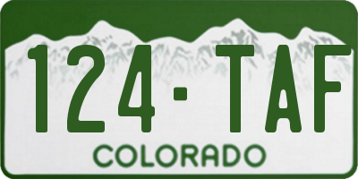 CO license plate 124TAF