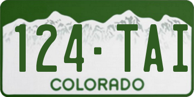 CO license plate 124TAI