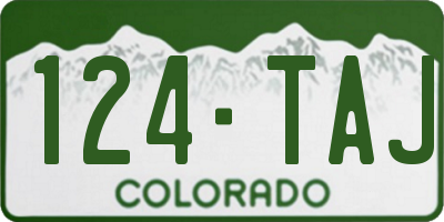 CO license plate 124TAJ
