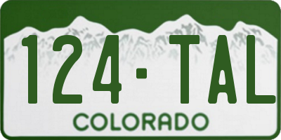 CO license plate 124TAL