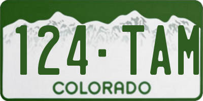 CO license plate 124TAM
