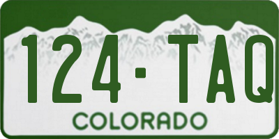 CO license plate 124TAQ