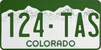 CO license plate 124TAS