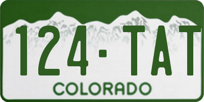 CO license plate 124TAT