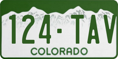 CO license plate 124TAV