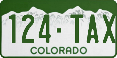 CO license plate 124TAX