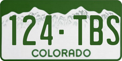 CO license plate 124TBS