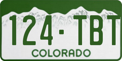 CO license plate 124TBT